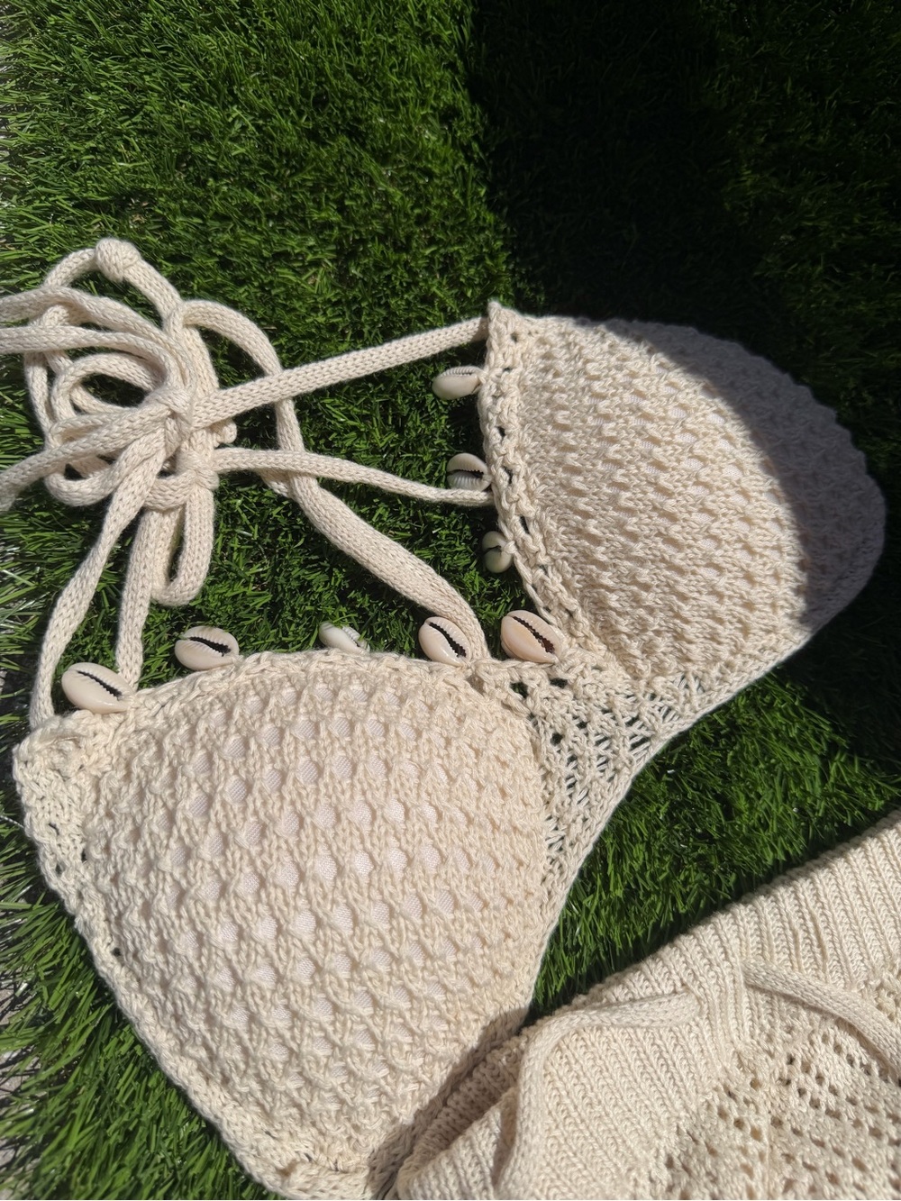 Crochet Bikini Set in Cream - Picture 2 of 3